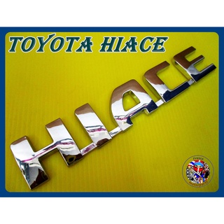 โลโก้ HIACE สำหรับติดรถตู้ Toyota HIACE 18x3.5cm สีเงินชุบโครเมี่ยม