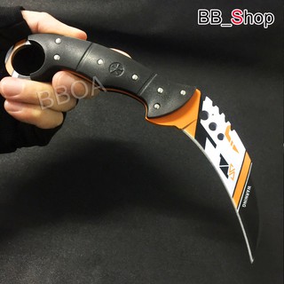 K31 Karambit Knife (รุ่นใหญ่) มีดพก มีดคารัมบิต มีดเดินป่า มีดใบตาย มีดควง (ใบคมและแหลม) สีส้ม