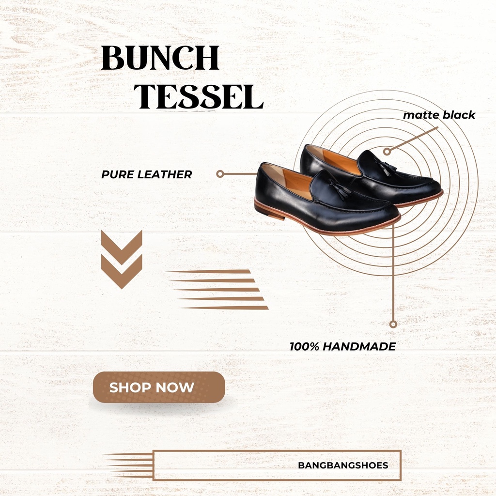 Tassel loafer - bunch (matte black) รองเท้าหนังวัวแท้