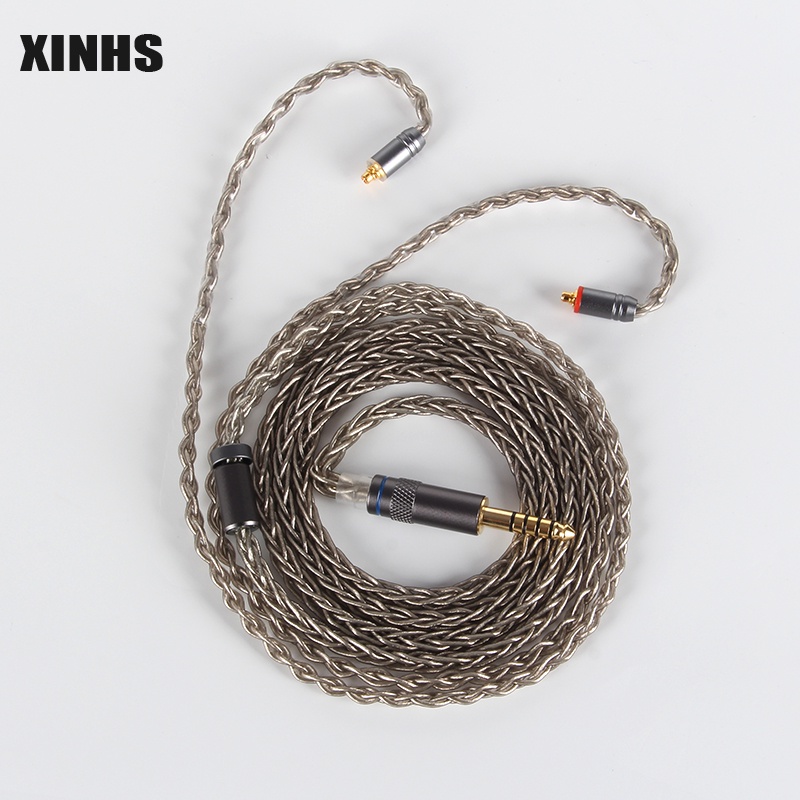 XINHS Earphones Cable 8 Core Light Gray Silver Copper Plated Upgrade Cable Headset Wire MMCX/0.78mm 