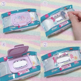 ลายมาใหม่เพียบ ฝาปิดซองทิชชูเปียก เปิดปิดง่าย ใช้ซ้ำได้หลายครั้ง ลาย Sanrio Disney