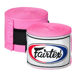 ผ้าพันมือมวยไทย ผ้าพันมือนักมวย คอตตอน ไนล่อน ชมพู ชกมวย ออกกำลัง Fairtex Cotton Hand Wrap Pink 1 Pair