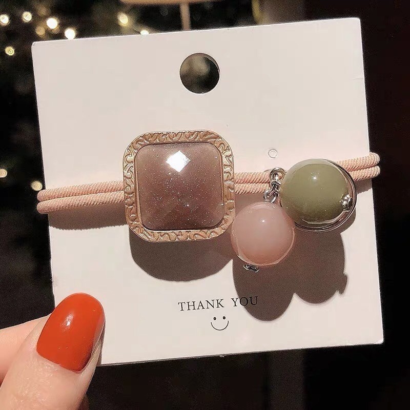พร้อมส่ง เกาหลีทงแดมุนมิกกี้แหวนผมหัวสี่เหลี่ยมน่ารักเชือกหญิงเครื่องประดับผมสไตล์เกาหลียางรัดผมยืดหยุ่นสูง