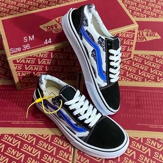 🛒😈Vans ols Skool ลายสีน้ำเงิน(A)พร้อมกล่อง🛍sz.36-44