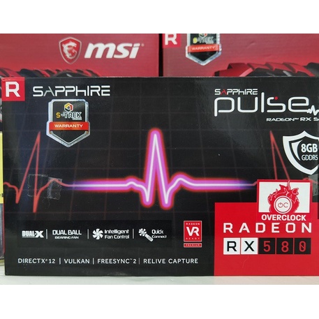 AMD RX580 8GB RADEON SAPPHIRE NITRO PLUSE พร้อมกล่องครบ มีประกัน T-REXT