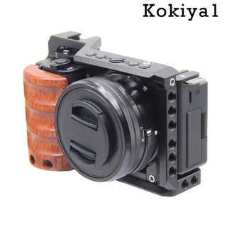 Cage with Wooden Handle Grip Aluminum Alloy Accessories for Sony Zv-E10