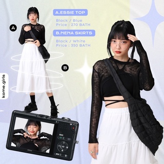 kome.girls กรอกโค้ดลด 45.- 🏷꒰KOMESEP45꒱ กระโปรงยาว+เสื้อคลุมครอป รุ่น Nena Skirt / Essie Top / Demi Top