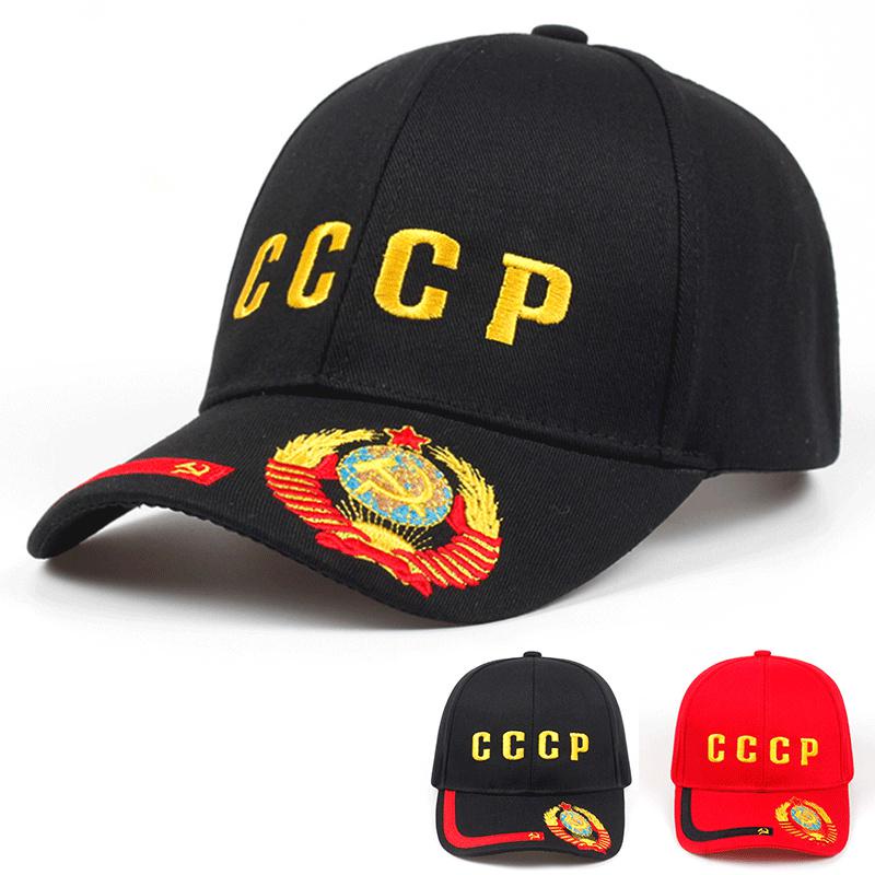 Cccp หมวกเบสบอล ผ้าฝ้าย ปักลายสัญลักษณ์ประจําชาติ Ussr สีดํา สีแดง สําหรับผู้ชาย และผู้หญิง
