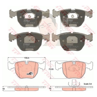 GDB1261 ผ้าเบรค-หน้า(TRW) (เนื้อผ้า COTEC) BMW series 7 - 740i (E38) /BMW X5 3.0, 4.4 03 up /BMW series 5 - 530i, 54...