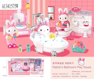 Chamaa ของเล่น กระต่ายอาบน้ำ  Rabbits bathroom playhouse ของเล่นบ้าน ของเล่นจำลอง