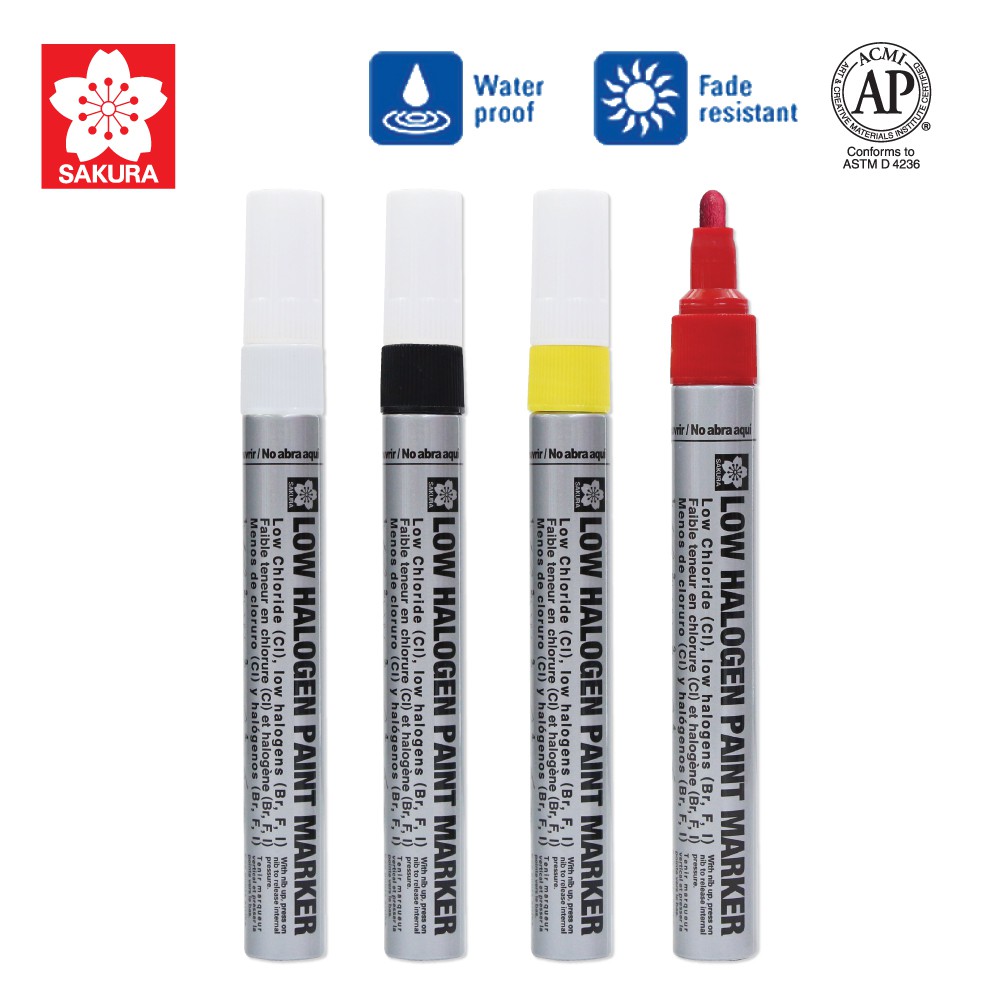 SAKURA (ซากุระ) ปากกาเพ้นท์ มาร์คเกอร์ โลว์ฮาโลเจน (LOW HALOGEN PAINT MARKER SAKURA) ปากกาเขียนเหล็ก รหัส XPMKB-LH