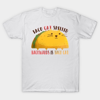 เสื้อยืด พิมพ์ลาย Taco Cat Spelled Backwards สําหรับผู้ชาย และผู้หญิงSize S-5XL