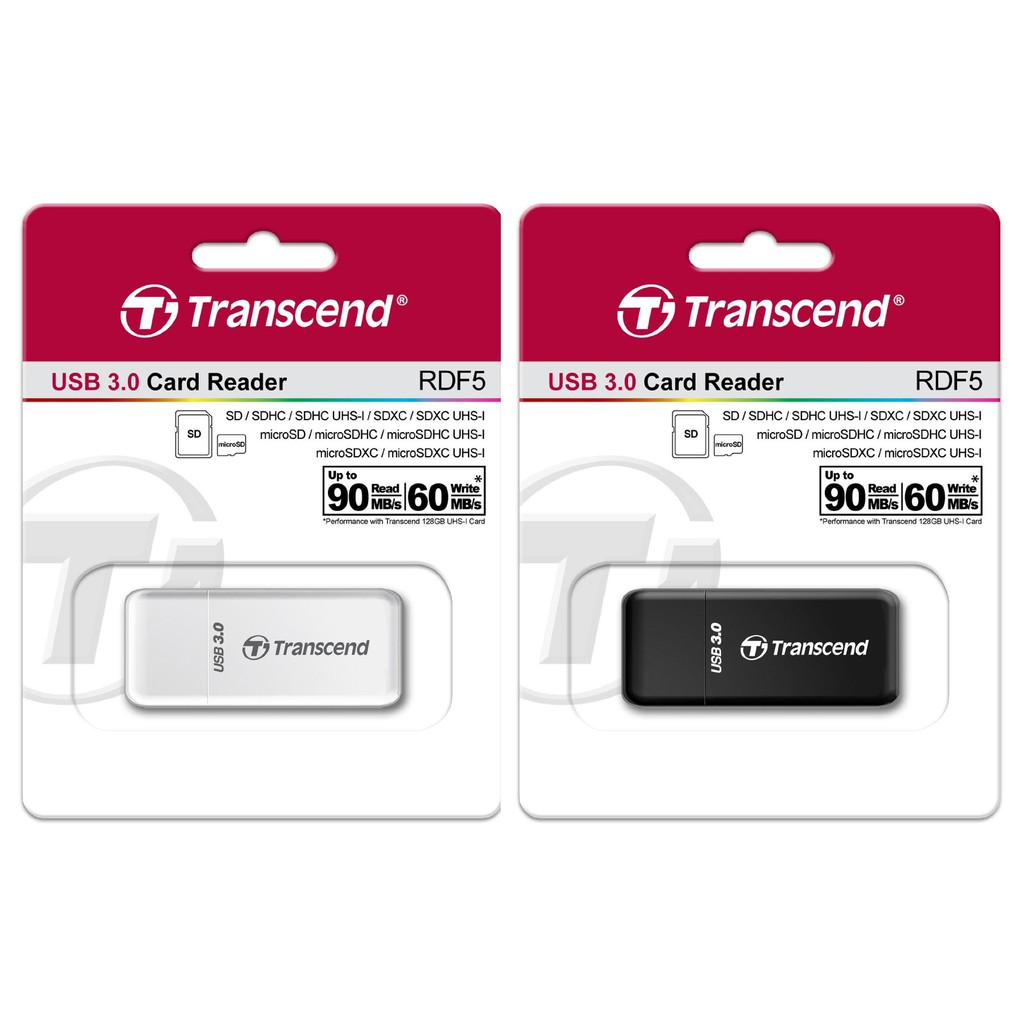 Transcend USB 3.0 Card Reader RDF5 (Black/White/Pink) ราคา ถูกที่สุด ดีลบีเคเค แกลเลอรีภาพที่ 2
