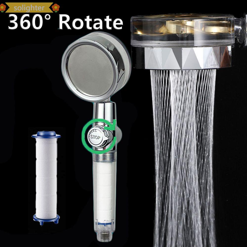 Solighter Turbo Charged Rainfall Shower Head Pressurized Massage 360