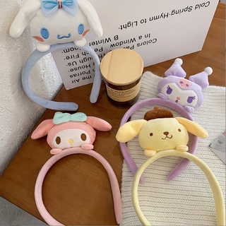 น่ารัก Sanrio หนังนิ่มผมห่วง Cinnamoroll การ์ตูนล้างหน้าผมห่วง My Melody Purin เทปผมตกแต่ง ของขวัญ