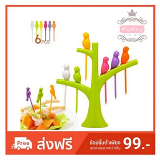 HummingBird Fruit fork set ชุดเซ็ตนก+ต้นไม้ สำหรับ จิ้มผลไม้