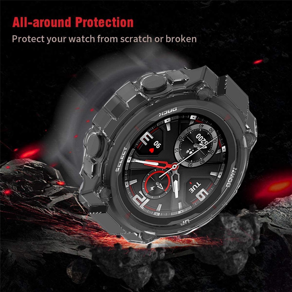 สายนาฬิกาข้อมือซิลิโคน แบบเปลี่ยน สําหรับ Amazfit T-Rex Pro Amazfit T Rex พร้อมเคสกันกระแทกและฟิล์มกันรอย