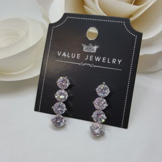 ER6048 Value Jewelry ต่างหูแฟชั่นประดับเพชร CZ