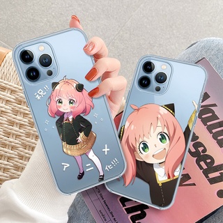 Spy×family Anya เคสโทรศัพท์มือถือแบบนิ่ม ใส กันรอย ลายอะนิเมะ แฟชั่น สําหรับ iPhone 11 12 13 14 Pro Max 7 8 SE 2022