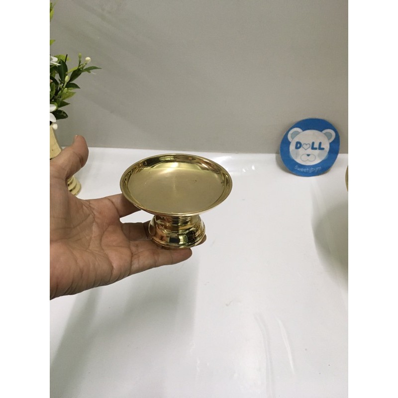 Brass byfa F1064 พานรองทองเหลือง ขัน4”งานหล่อหนาหนัก (แยกขายให้คู่กับขันขนาดต่างฯ) เรียกตามขนาดขัน