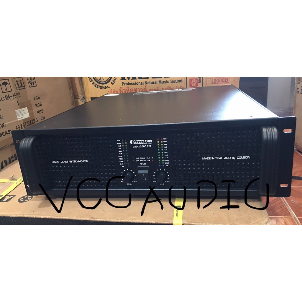 เครื่องขยายเสียงCOMSON STEREO POWER AMPLIFIER CxD-12000:2II  3,380Wx2 โอห์ม ต่อ 1 ชาเเนล