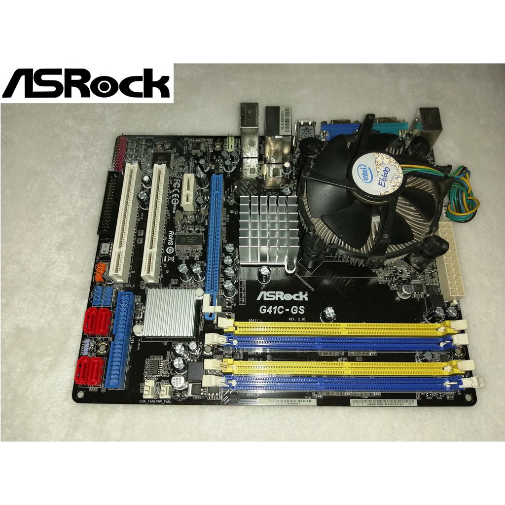 MAINBOARD (เมนบอร์ด) 775 ASROCK G41C-GS + CPU E6600 มีประกันศูนย์ (2/04/64)