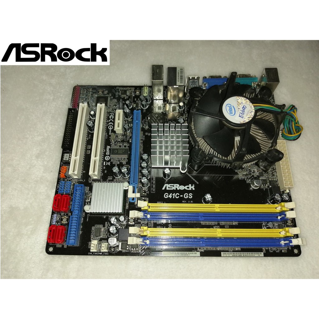 MAINBOARD (เมนบอร์ด) 775 ASROCK G41C-GS + CPU E6600 มีประกันศูนย์ (2/04 ...