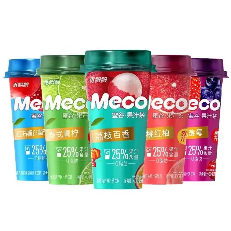 [15.7 ลดเพิ่ม 5% โค้ด6VY9TJQYZ] ชาผลไม้ น้ำผลไม้ หอมอร่อยสดชื่น 香飘飘Meco蜜谷果汁茶400ml