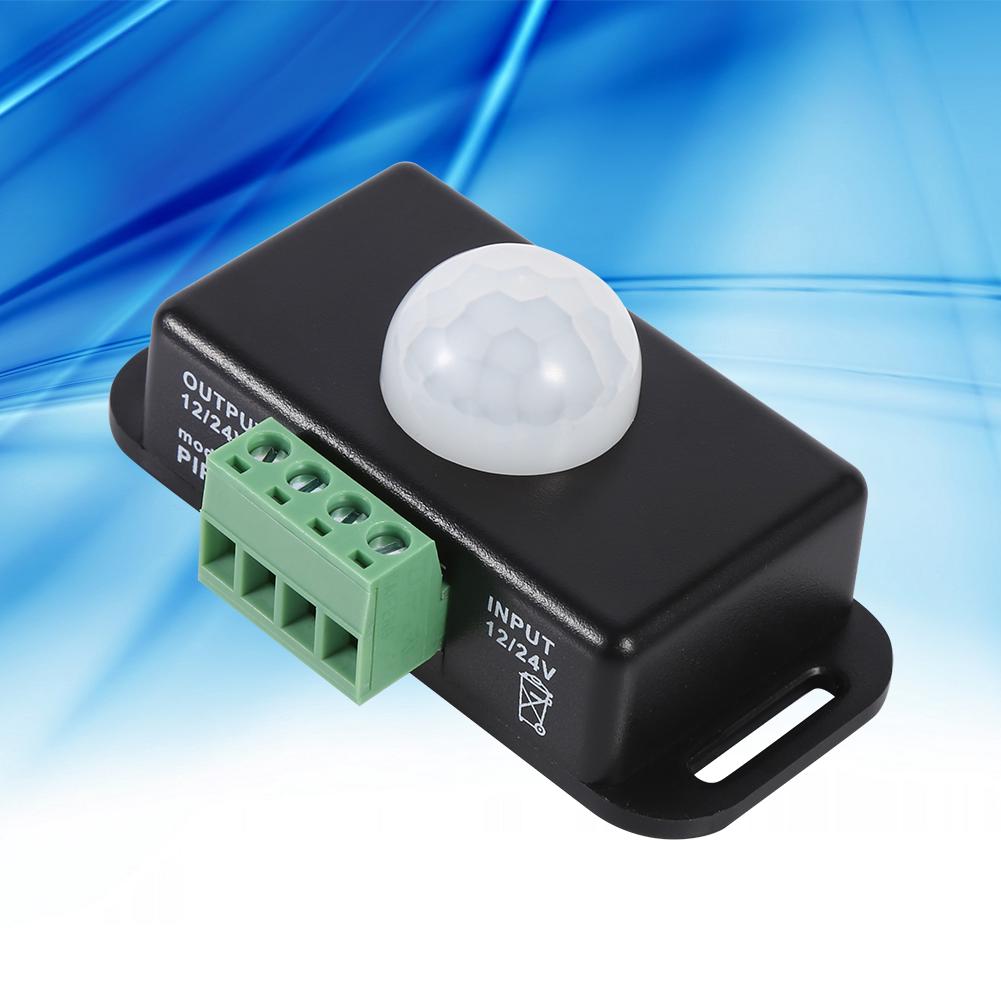 Rolan   สวิตช์ไฟ LED 12V/24V เซนเซอร์ร่างกาย PIR DC แถบ สําหรับการตรวจจับการเคลื่อนไหว เพื่อความปลอดภัย อินฟราเรด