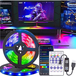 USB ไฟTV RGB IC ไฟแต่งห้อง ไฟติดห้อง ไฟ LED แบบเส้น 2m5m10m15m20m 5V USB 5050 2835 สำหรับตกแต่งบ้าน ห้องนอน