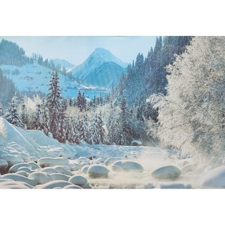 โปสเตอร์ รูปถ่าย ภูเขาหิมะ วิว ธรรมชาติ Landscapes Nature POSTER 24”x35” Inch High Mountain Range Snow Pine Forest v2