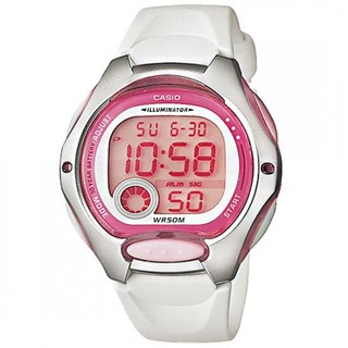 Casio นาฬิกาข้อมือผู้หญิง สีชมพู สายเรซิน รุ่น LW-200,LW-200-7A,LW-200-7AVDF