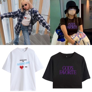 คอลูกเรือเสื้อยืด Lisa Blackpink FanmadeS-5XL