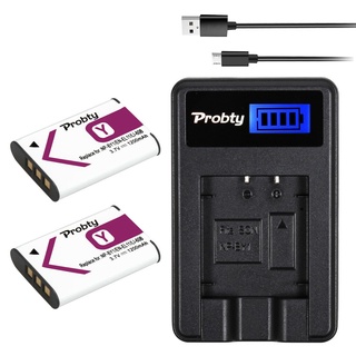 2Pcs Probty NP-BY1 NP BY1 NPBY1 Battery + USB LCD Charger For Sony HDR-AZ1VR AZ1 AZ1V AZ1VR Sport Action Cam Mini Camcor