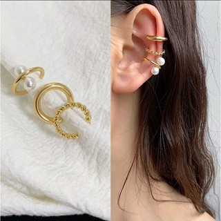 ต่างหูหนีบแฟชั่นเซ็ท • Pearl Ear Cuff Set