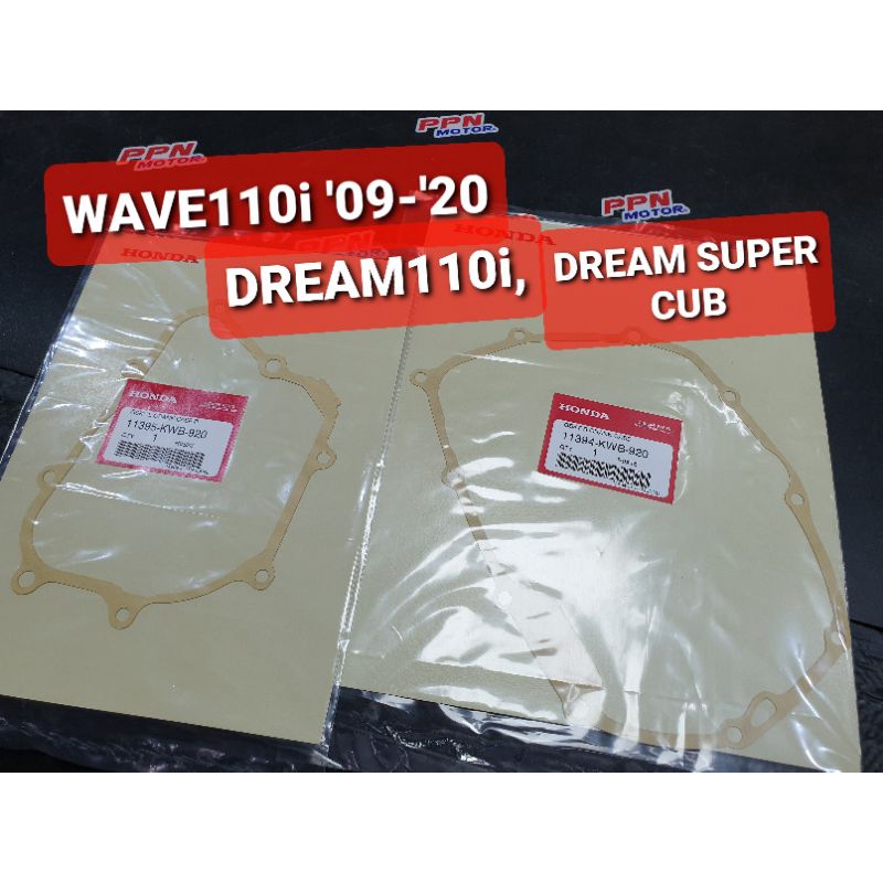 ปะเก็นฝาครอบเครื่องด้านซ้าย-ขวา WAVE110i 2009 - 2020 DREAM110i แท้ศูนย์ฮอนด้า 11394-KWB-920 11394-K5