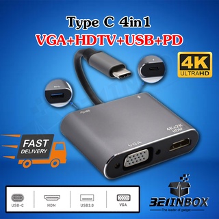 SECURE 4In1 แปลง Type C USB 3.1 to HDTV+VGA+USB 3.0+PD พร้อมส่ง จากไทย