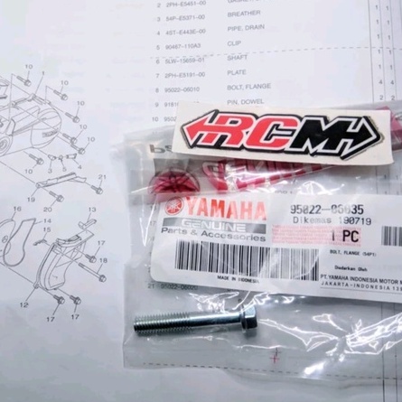 95022-06035 BOLT ON CVT BACK MIO 125 M3 Z IN CATALOG NO. 10 YAMAHA YGP ของแท้