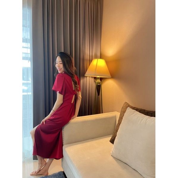 BROWN.BKK - LADY DRESS เดรสคุณน๊ายคุณนาย เรียบหรูดูแพงกระแสแรงไม่มีตก มีดีเทลกระดุมหลังเซกซี่เล็กๆ - รูปที่ 6