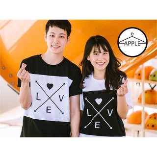 เสื้อยืด ลาย ขนมชั้น ลูกศรรัก ลูกศรLOVE รักกันตลอดไป โปโล เสื้อคู่