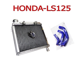 A HOT2 หม้อน้ำสร้าง +สายหม้อน้ำสนามสีน้ำเงิน สำหรับ HONDA-LS125 เก่า=ใหม่ งานเทพเทพ