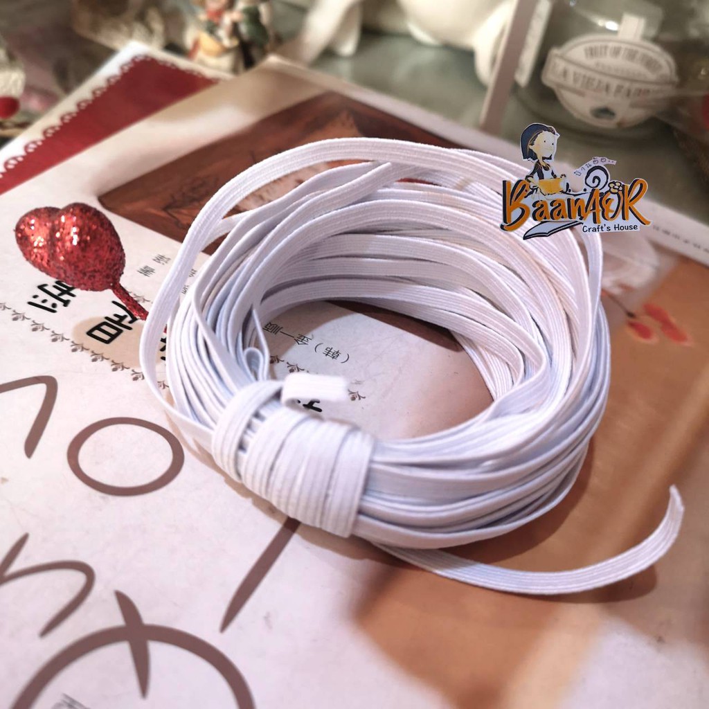 3mm ยางยืด เส้นแบน เส้นเล็กมาก ยางยืดเอนกประสงค์ ขนาด 3 มิล x ความยาวตัดแบ่งจากม้วน สินค้าพร้อมส่งจากไทย - รูปที่ 2