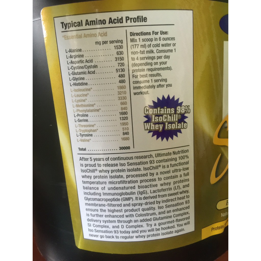 Ultimate Nutrition ISO sensation 93 Whey Protein Isolate - 5 Lb เวย์ ...