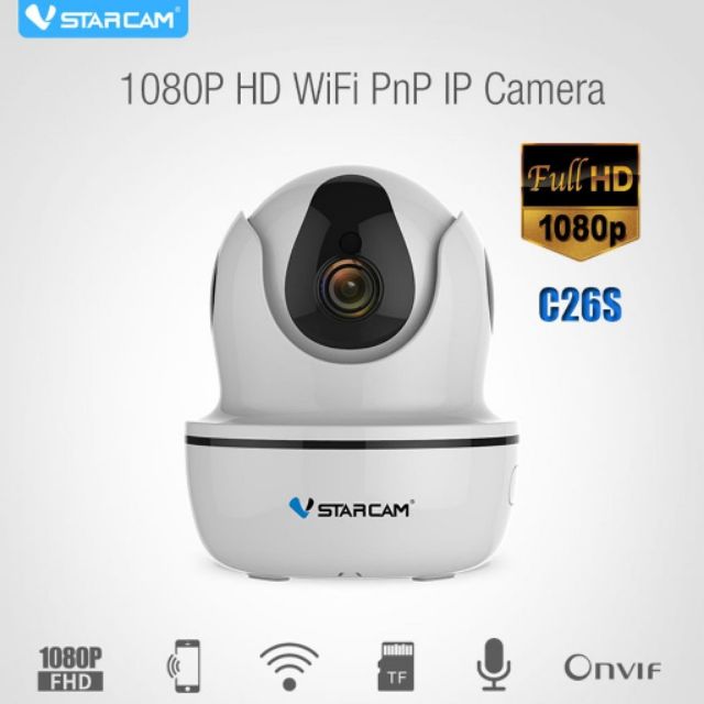 VStarCam กล้องวงจรปิดไร้สาย WiFi IR-Cut P/T IP Camera 1080P รุ่น C26S
