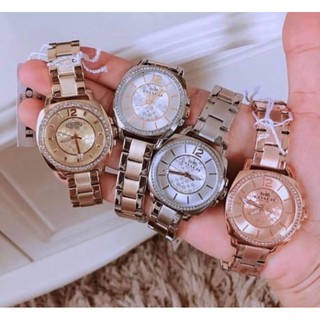 (ผ่อน0%)10เดือน🚩กดเลยพร้อมส่งCOACH Womens Watch Rose Gold Tone แท้100%