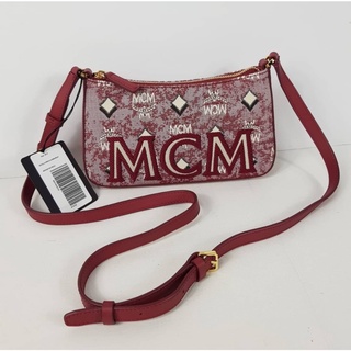 MCM Mini Vintage Jacquard Shoulder Bag  Vintage-inspired jacquard creates this shoulder bag with a smooth leather trim f