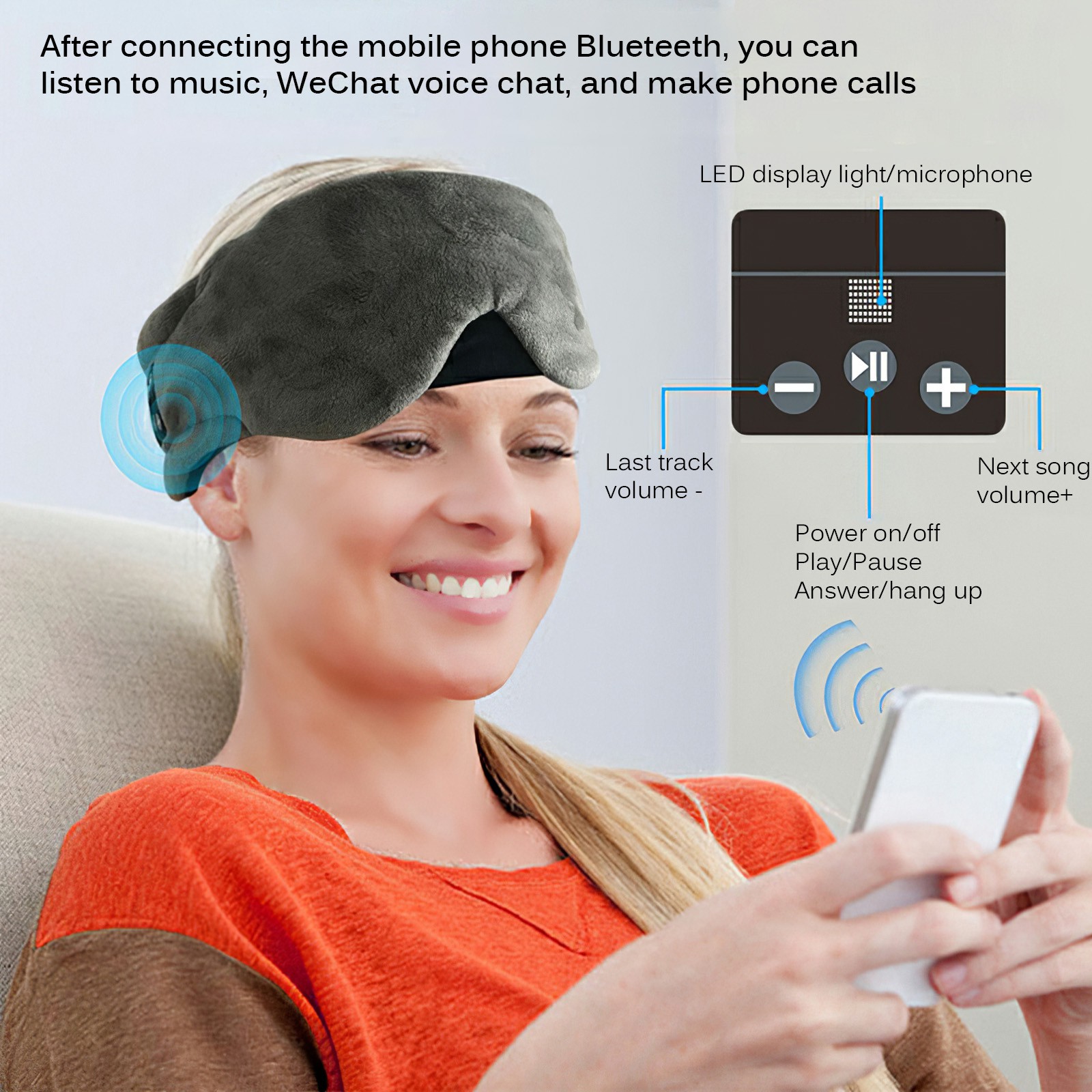 S03 Eye Mask Sleep Headphone Mask Blindfold Bluetooth Eye Mask With Gel ...