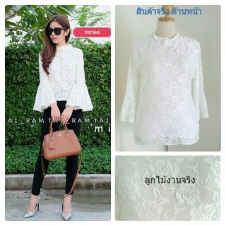 เสื้อลูกไม้คอเต่า ไซส์ใหญ่