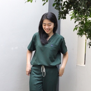 V NECK - EMPIRICAL Scrubs SS เสื้อแขนสั้น เข้ารูป กางเกงขายาว โรงละคร สีฟ้า