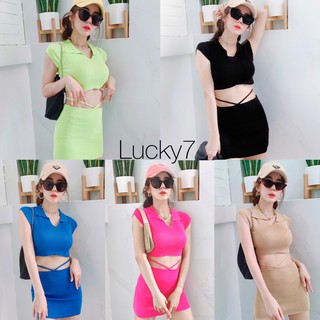 ARY_SHOP ชุดเซ็ต 2ชิ้น ครอปคอปก+กระโปรง เนื้อไหมพรม ดีเทลแน่นๆเลยแม่แซ่บไม่ไหว เสื้อทรงคอปกเว้าคอวีนิสๆ แมชคู่กับกระโปรง